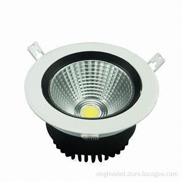 30W COB LED Downlight, White, Sharp COB LEDs, 100-110lm/W, Cold Forging Heat Dissipation